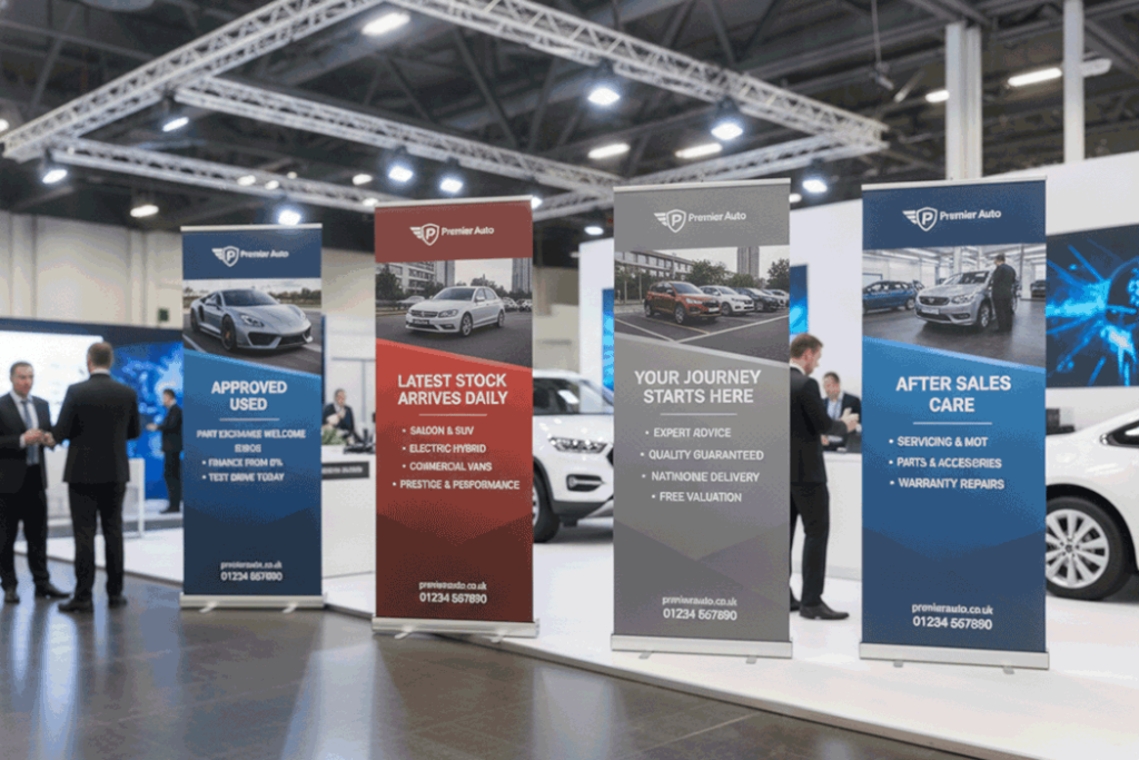 Car Dealer Indoor Banner Stands