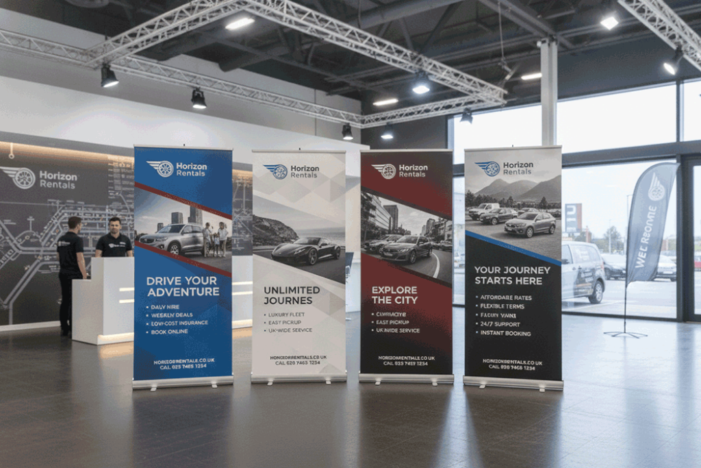 Car Rental Indoor Banner Stands