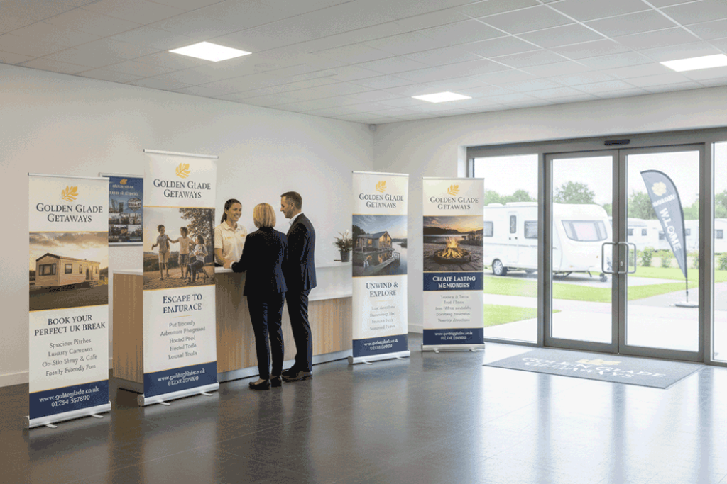 Caravan Park Indoor Banner Stands