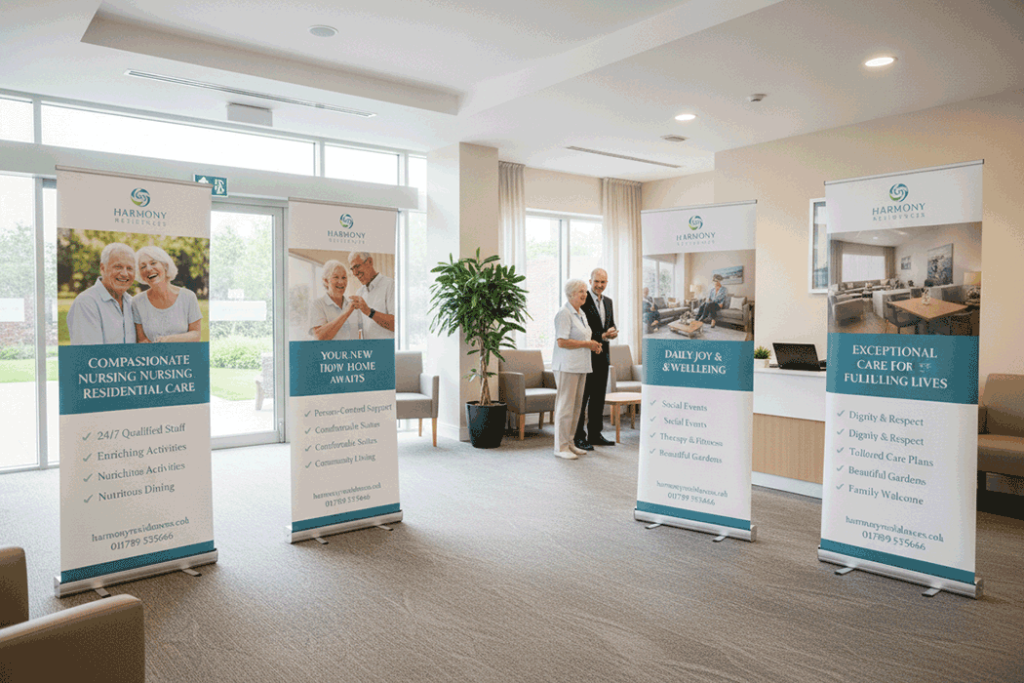 Care Home Indoor Banner Stands