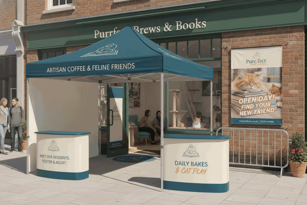 Cat Cafe Outdoor Banner Stands