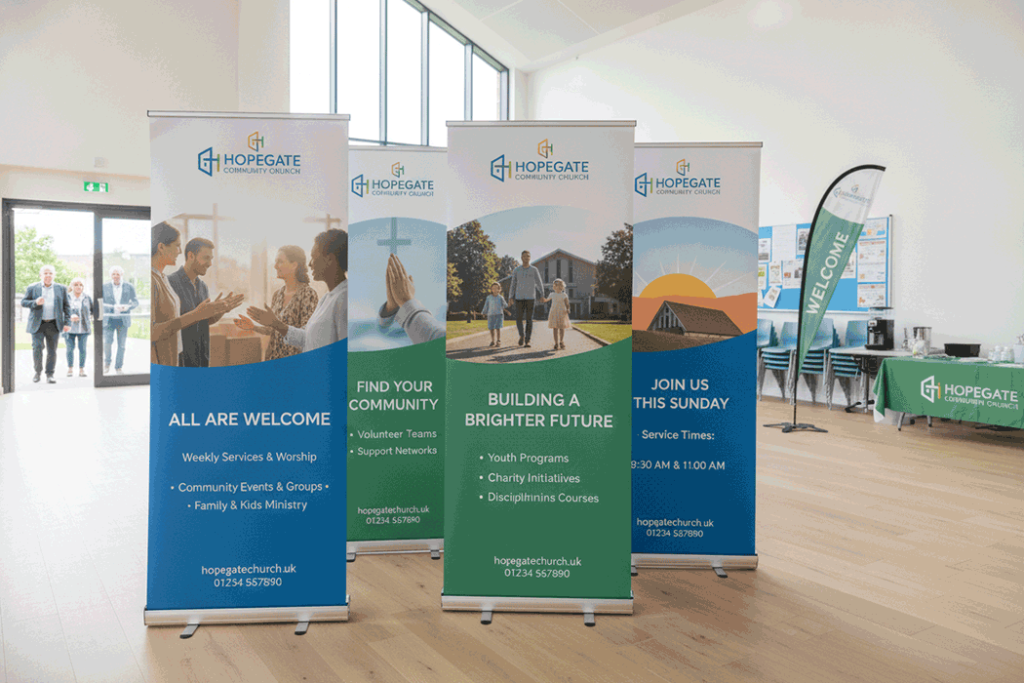 Church Indoor Banner Stands