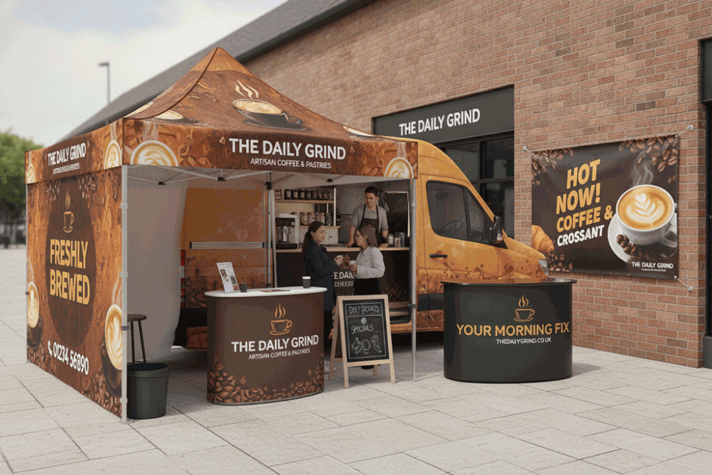 Coffee Van Outdoor Banner Stands