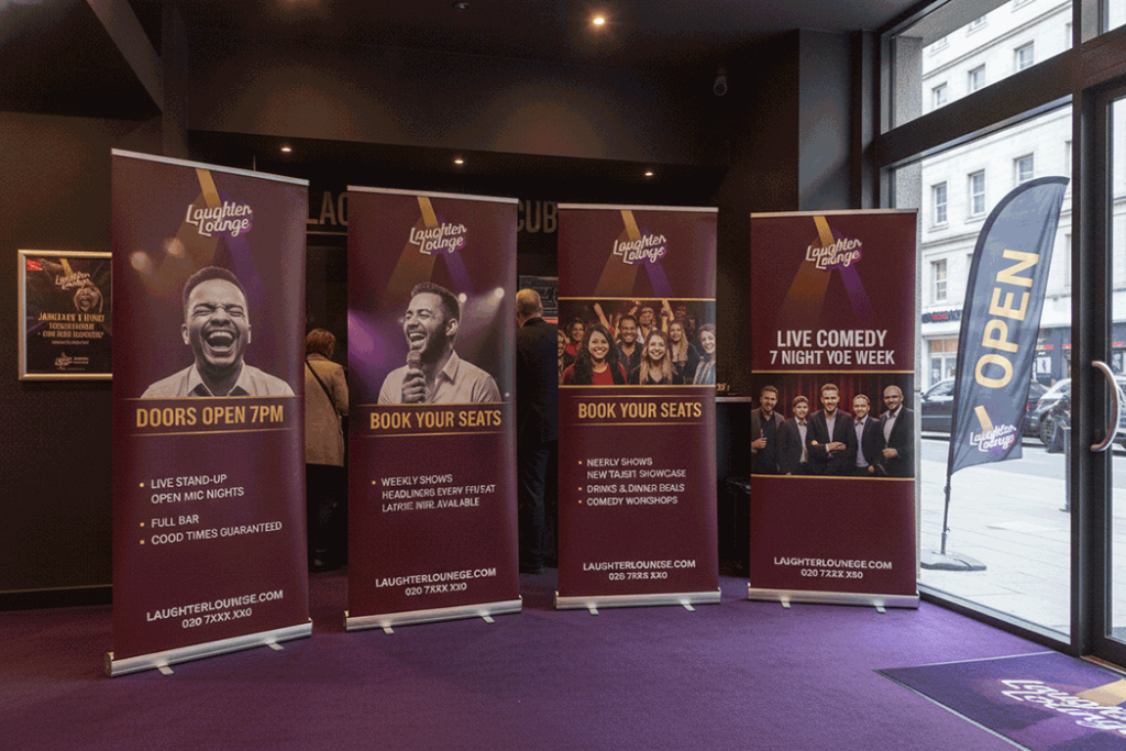 Comedy Club Indoor Banner Stands