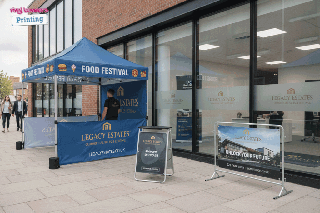 Commercial Property Outdoor Banner Stands