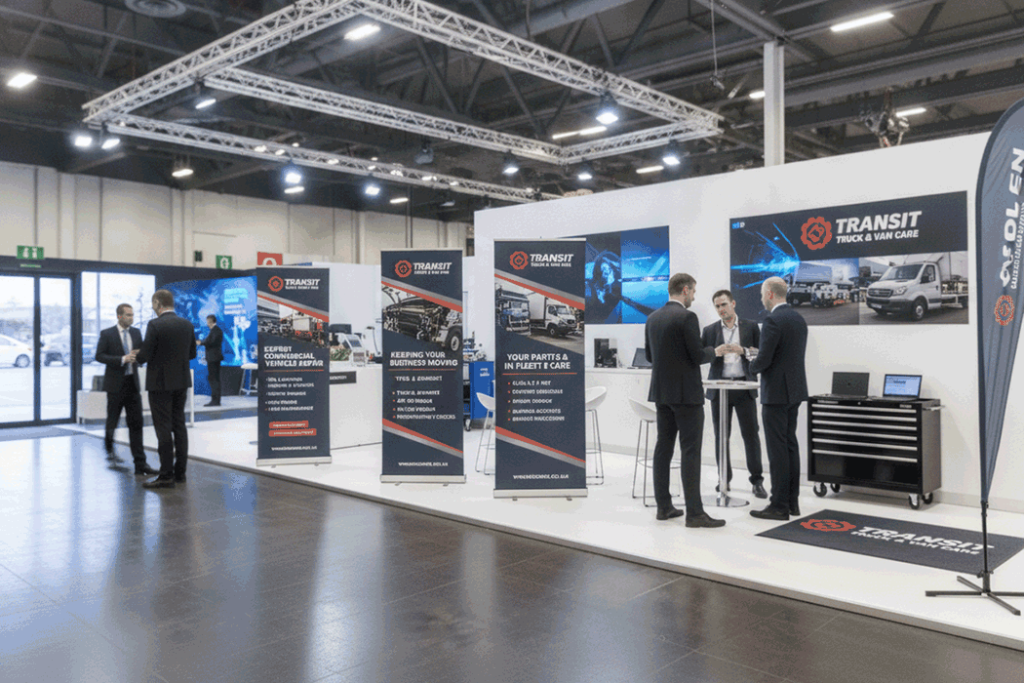 Commercial Vehicle Repair Indoor Banner Stands