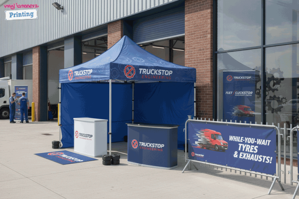 Commercial Vehicle Repair Outdoor Banner Stands