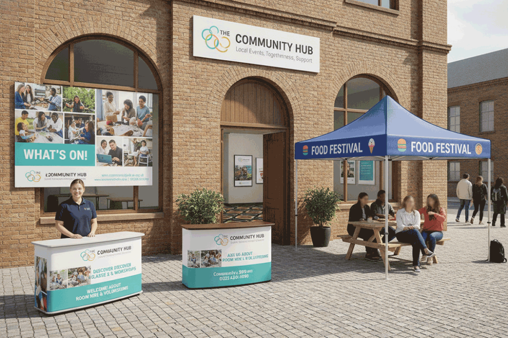 Community Centre Outdoor Banner Stands