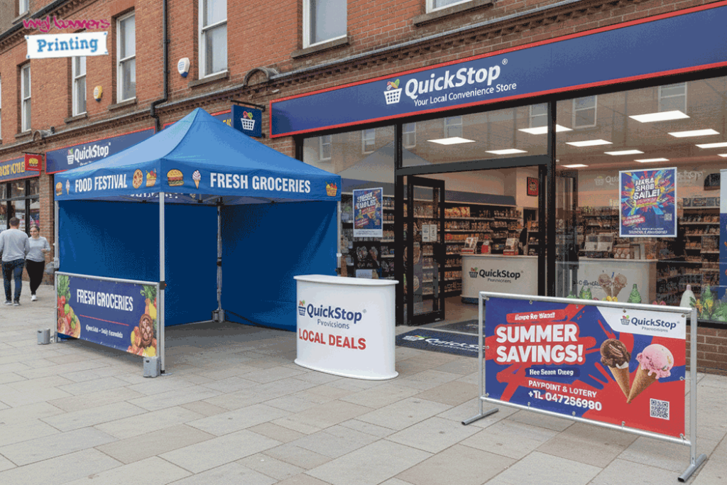 Convenience Store Outdoor Banner Stands