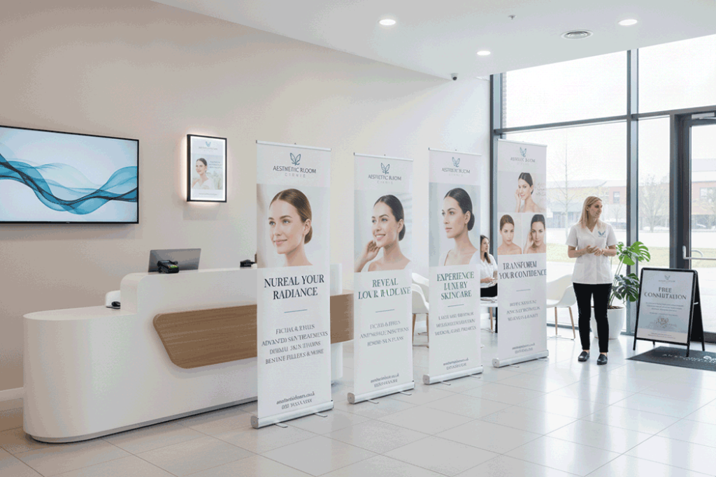 Cosmetic Clinic Indoor Banner Stands