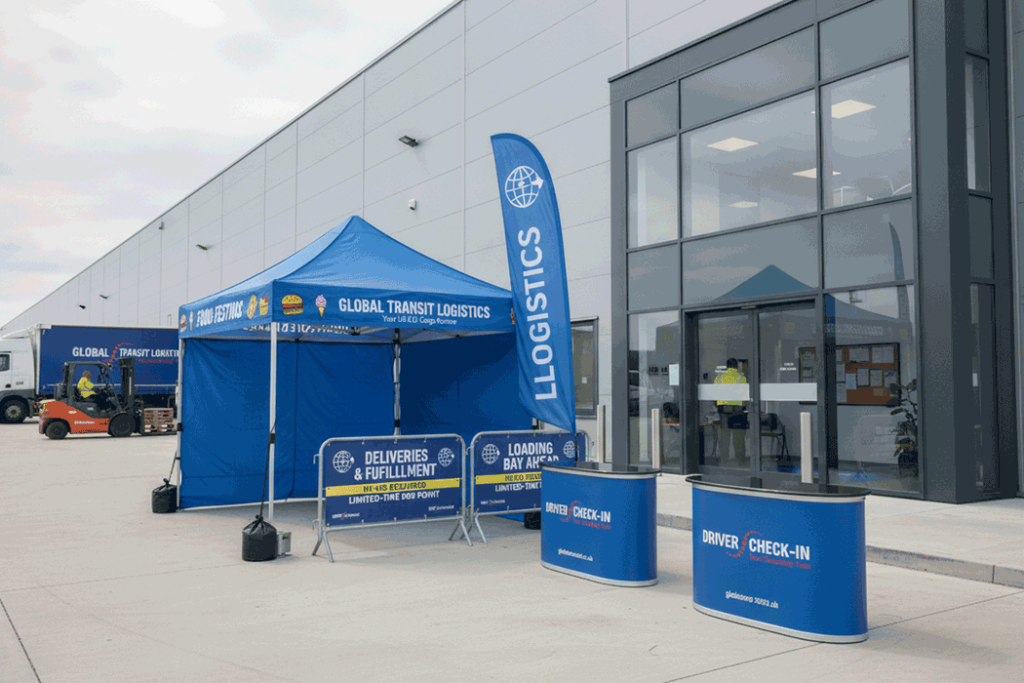 Distribution Centre Outdoor Banner Stands