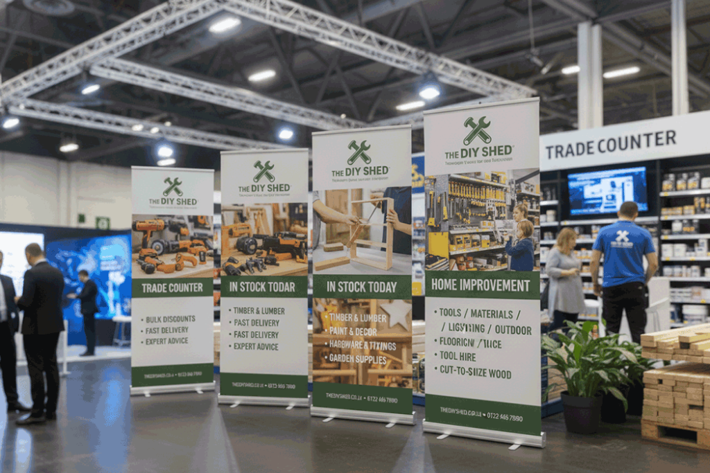 DIY Store Indoor Banner Stands