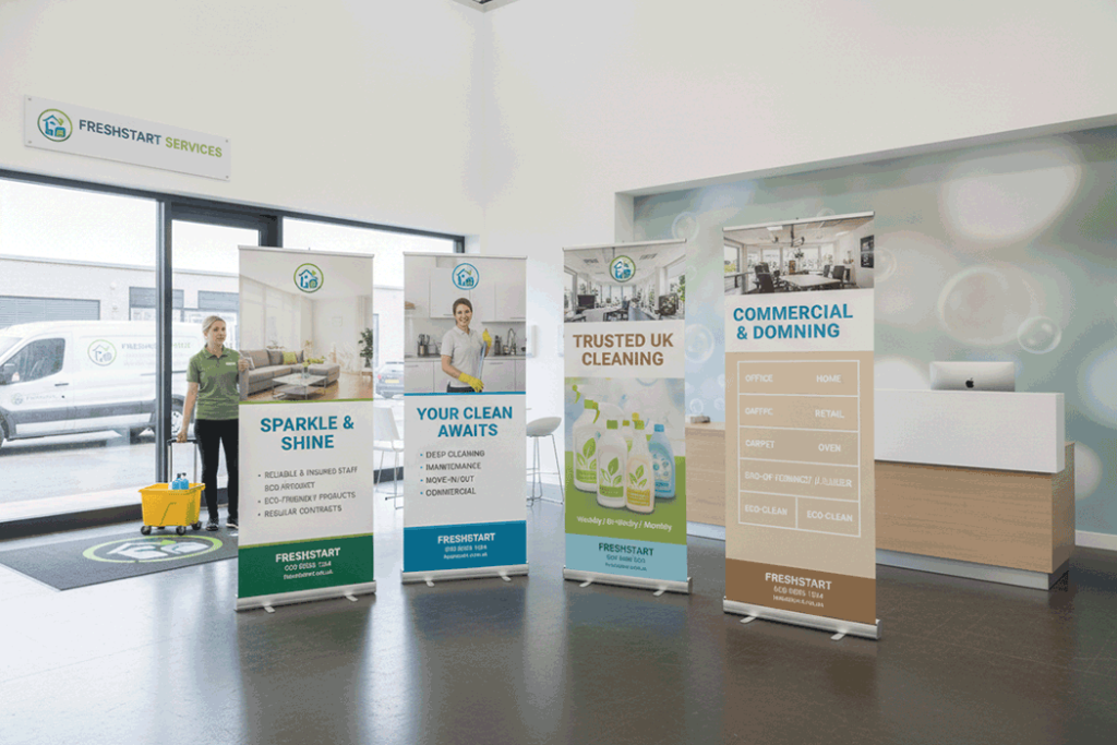 Domestic Cleaning Indoor Banner Stands