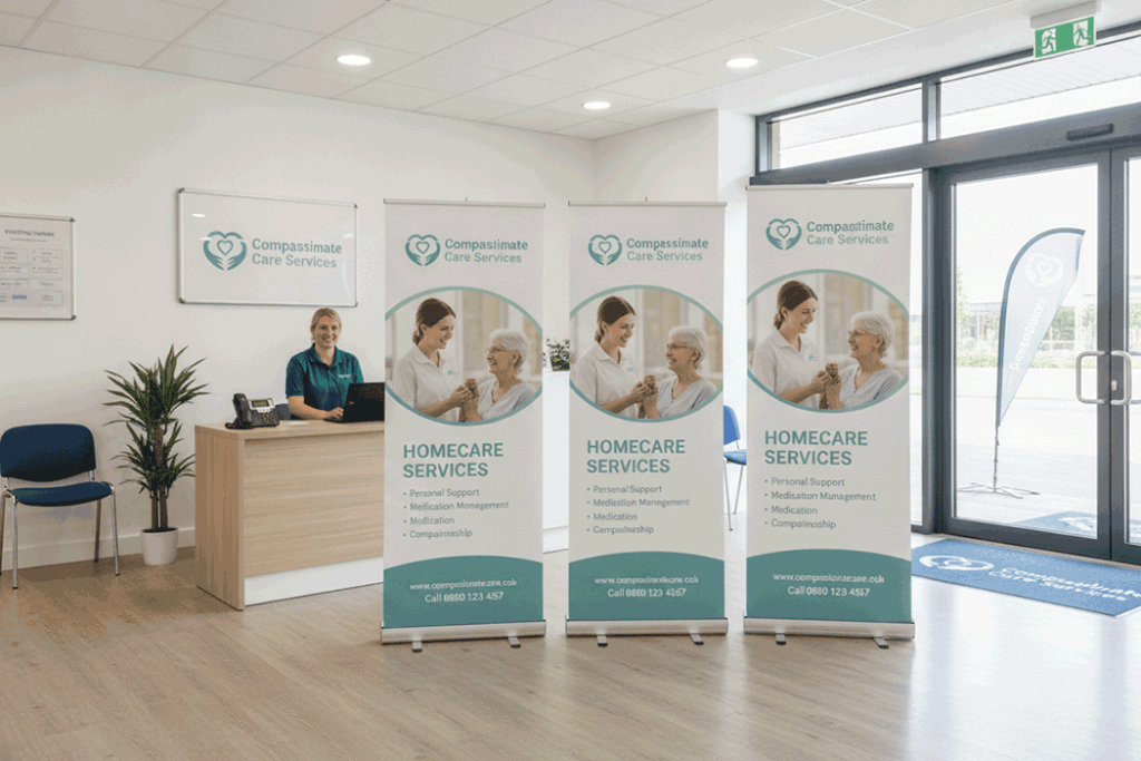 Domiciliary Care Indoor Banner Stands