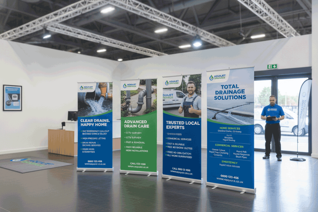 Drainage Services Indoor Banner Stands