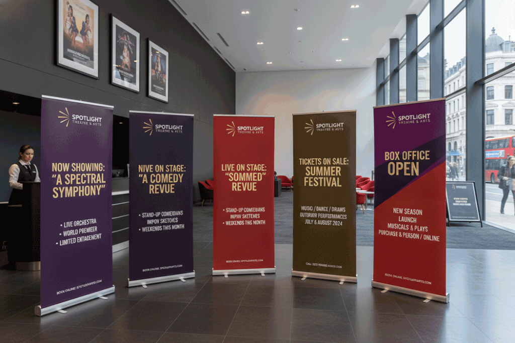 Entertainment Venue Indoor Banner Stands