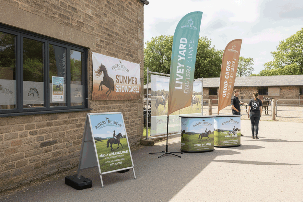 Equestrian Centre Outdoor Banner Stands