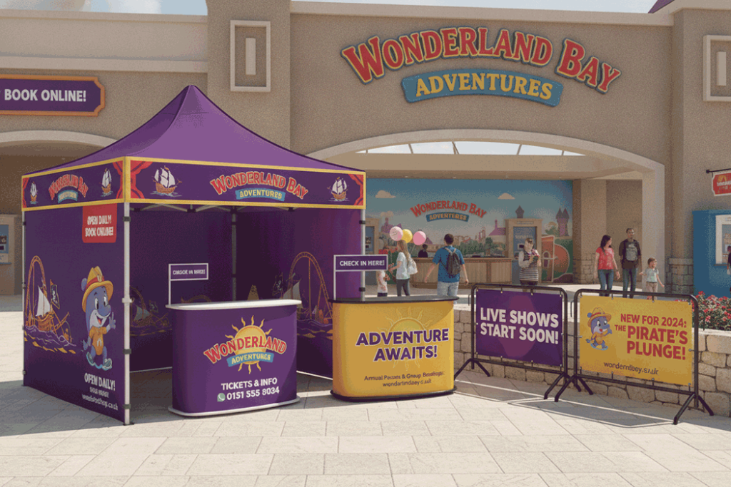Family Attraction Outdoor Banner Stands