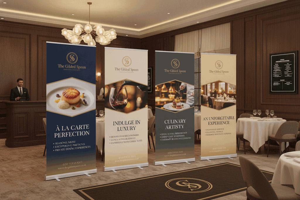 Fine Dining Restaurant Indoor Banner Stands