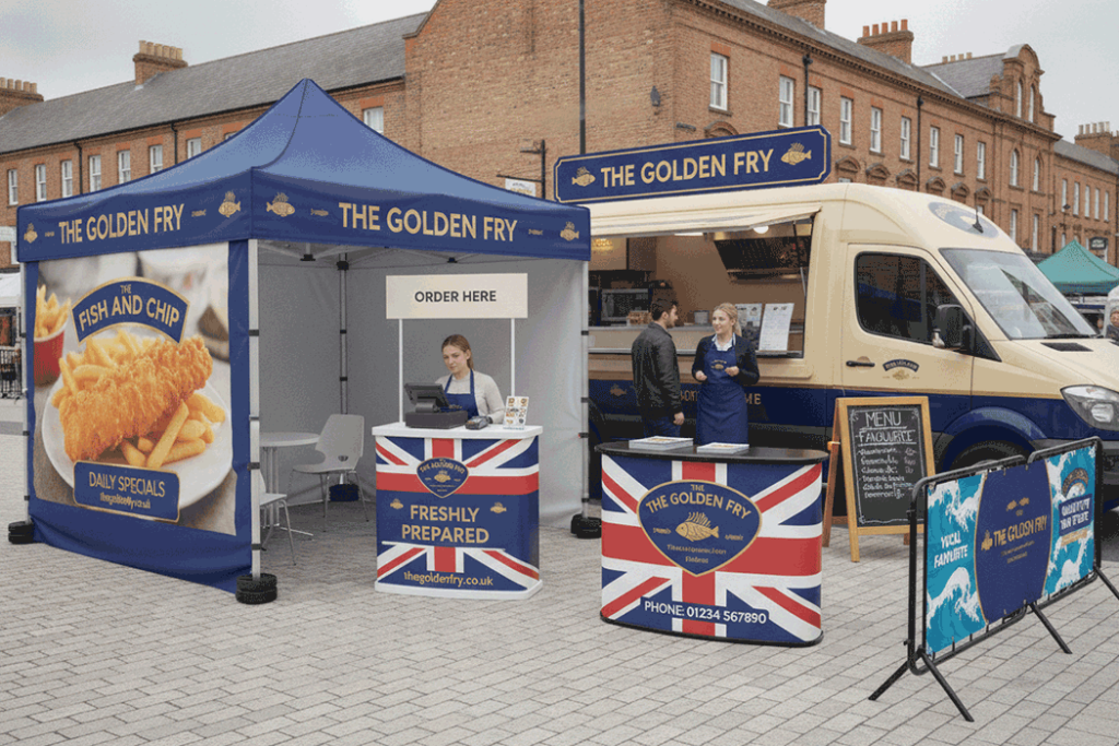Fish and Chip Van Outdoor Banner Stands