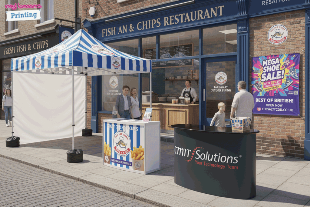 Fish and Chips Restaurant Outdoor Banner Stands