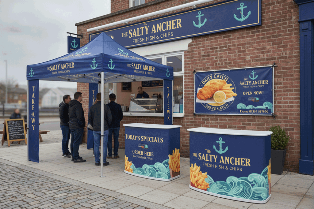 Fish and Chips Stall Outdoor Banner Stands