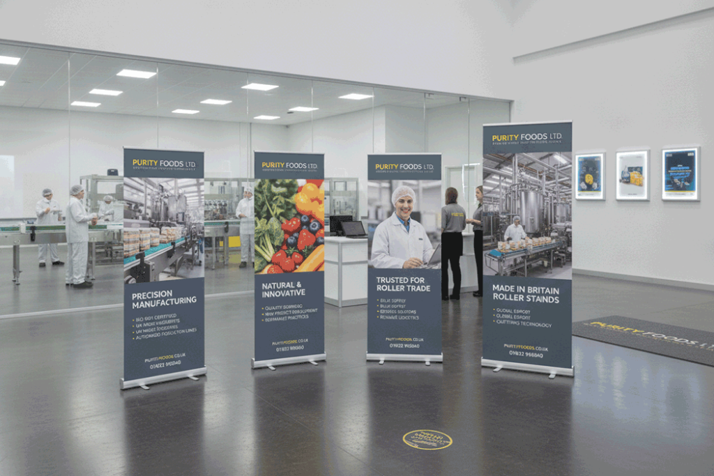Food Manufacturing Indoor Banner Stands