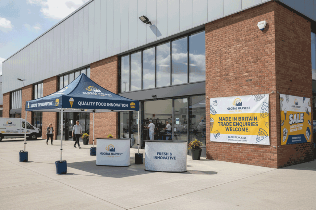 Food Manufacturing Outdoor Banner Stands