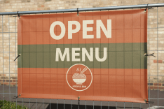 Italian Takeaway Mesh Banner Printing
