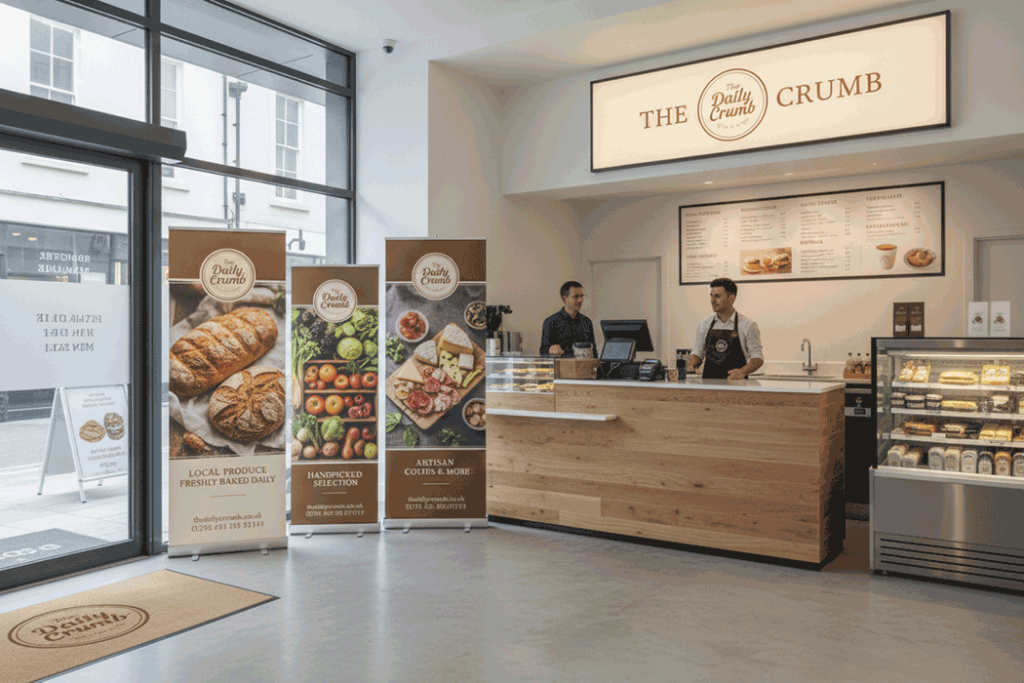 Food Retail Indoor Banner Stands