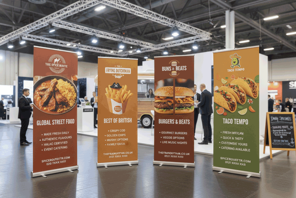 Food Trailer Indoor Banner Stands