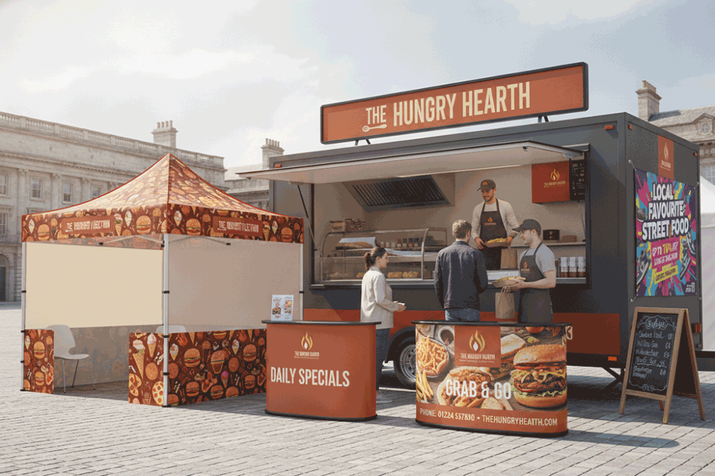 Food Trailer Outdoor Banner Stands