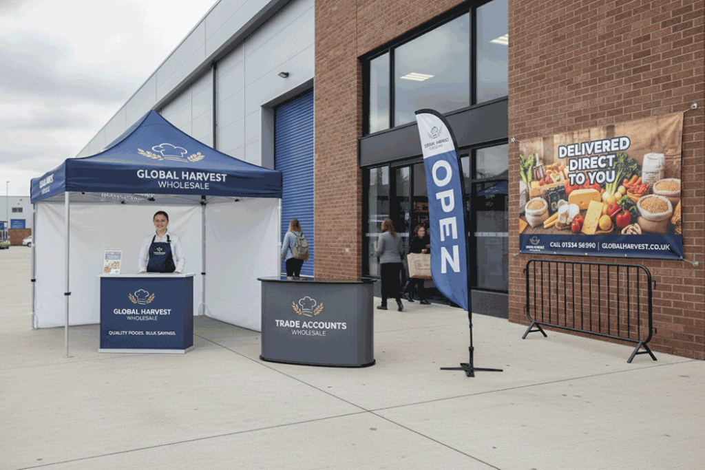 Food Wholesaler Outdoor Banner Stands