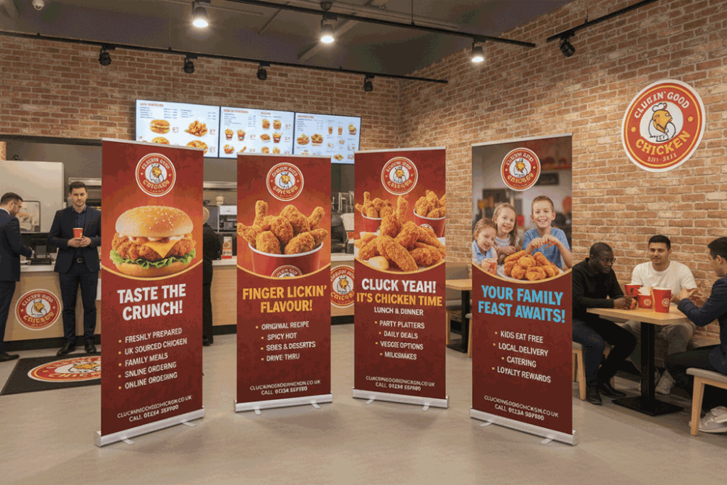 Fried Chicken Restaurant Indoor Banner Stands