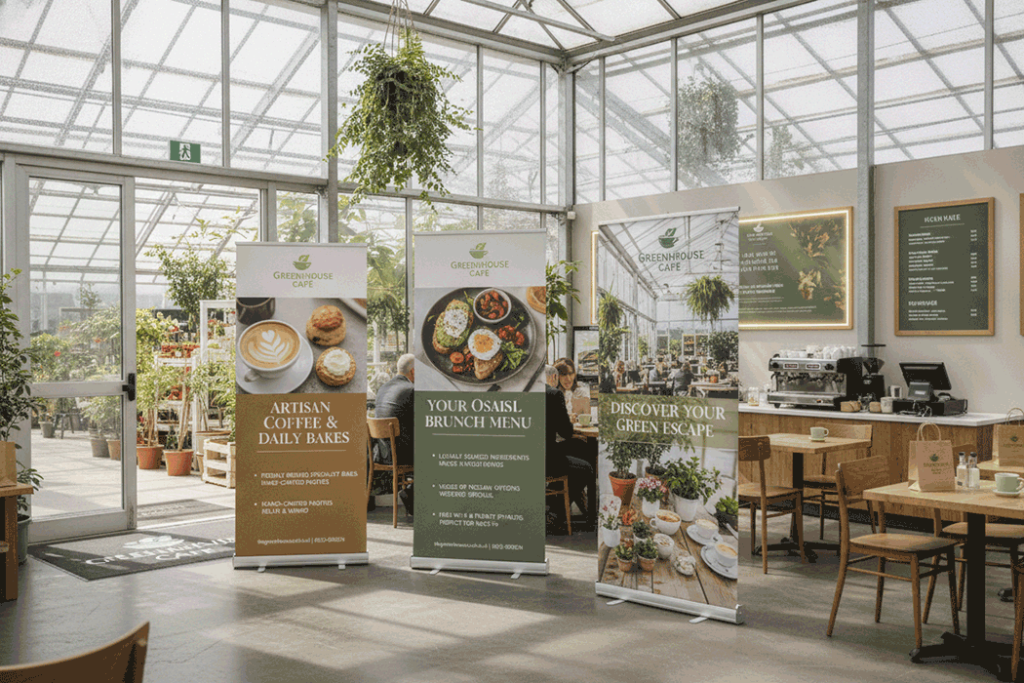 Garden Centre Cafe Indoor Banner Stands