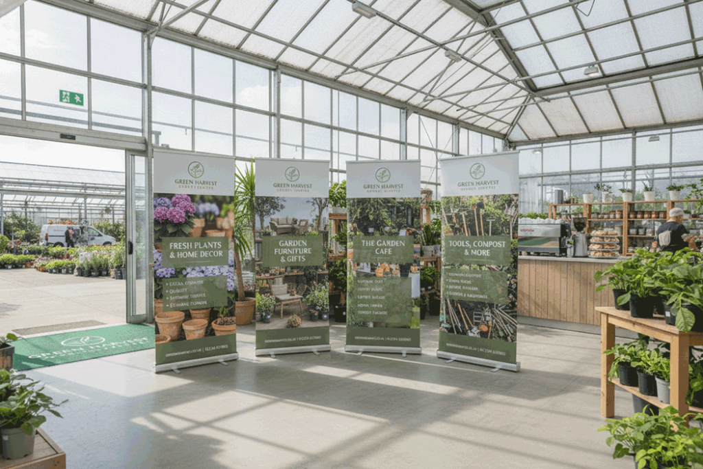 Garden Centre Indoor Banner Stands