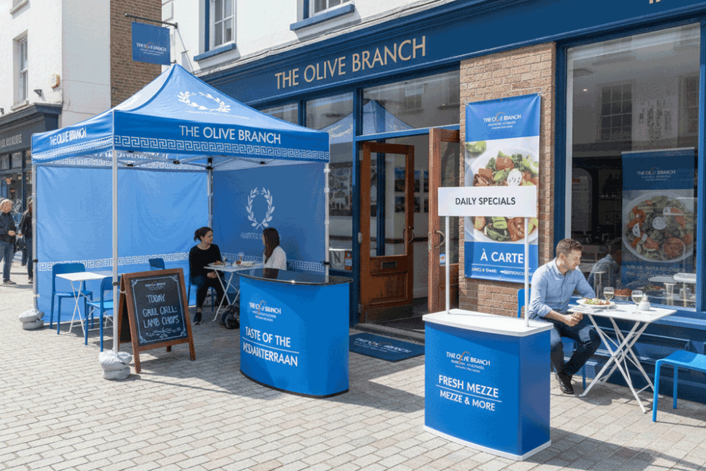 Greek Restaurant Outdoor Banner Stands