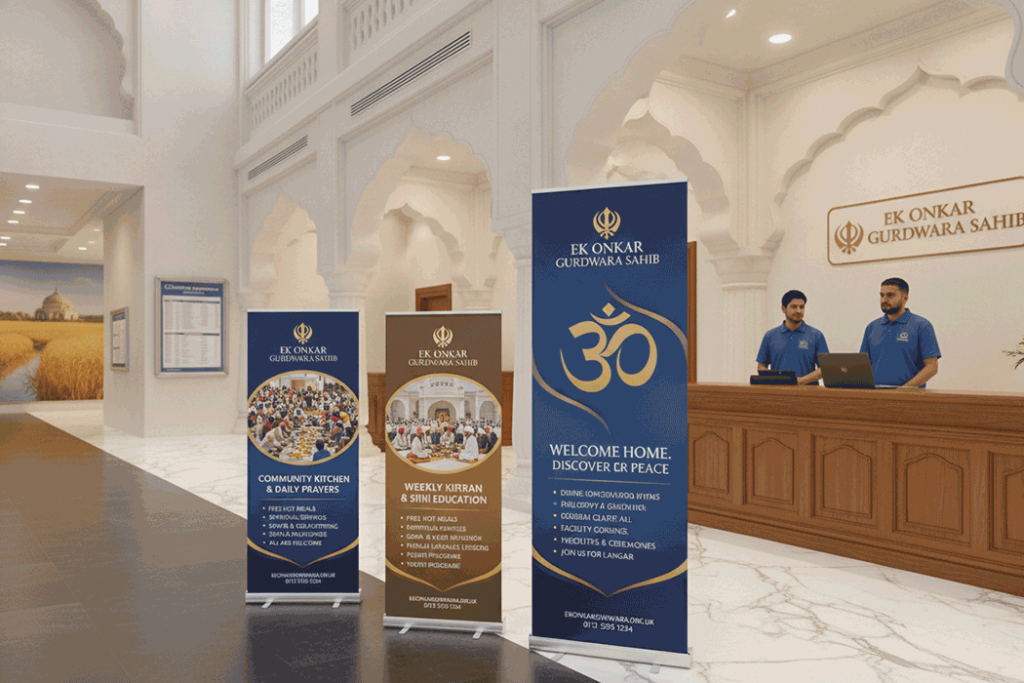 Gurdwara Indoor Banner Stands