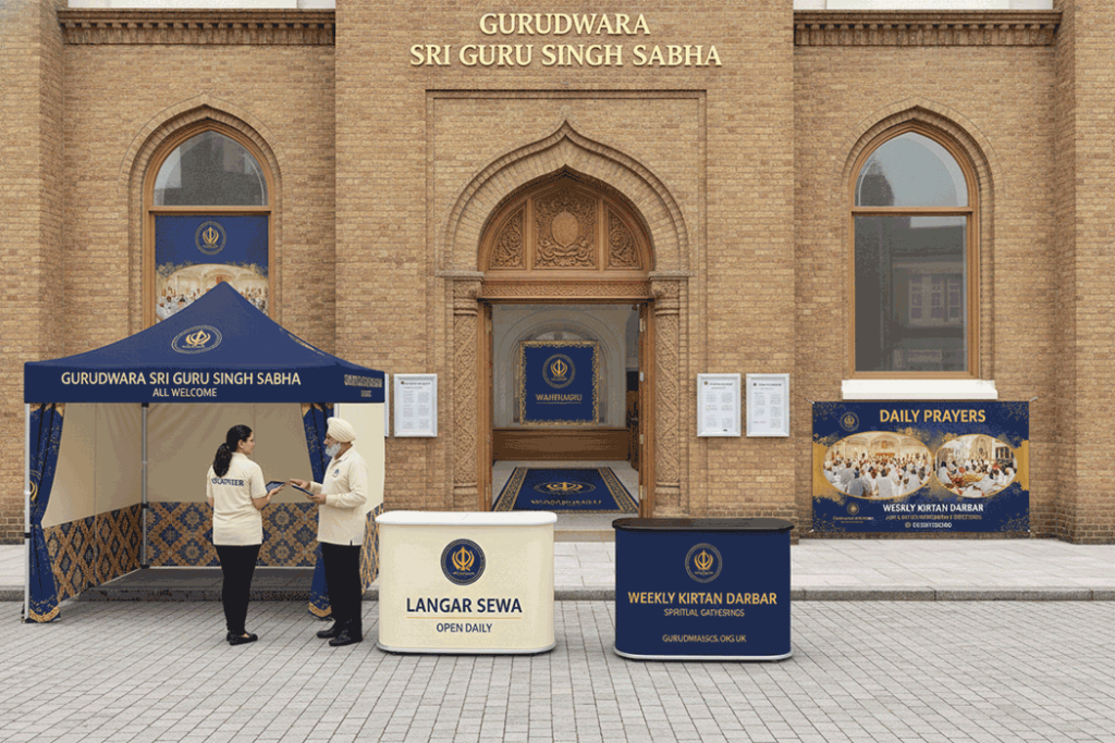 Gurdwara Outdoor Banner Stands