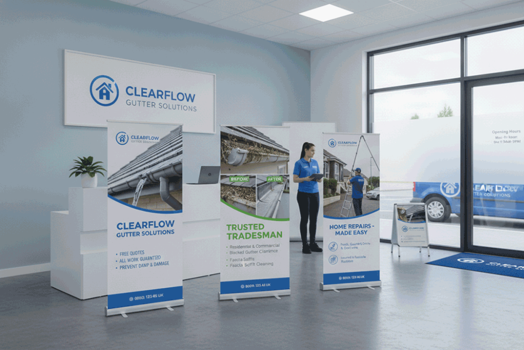 Gutter Cleaning Indoor Banner Stands