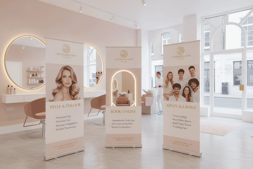 Hair Salon Indoor Banner Stands