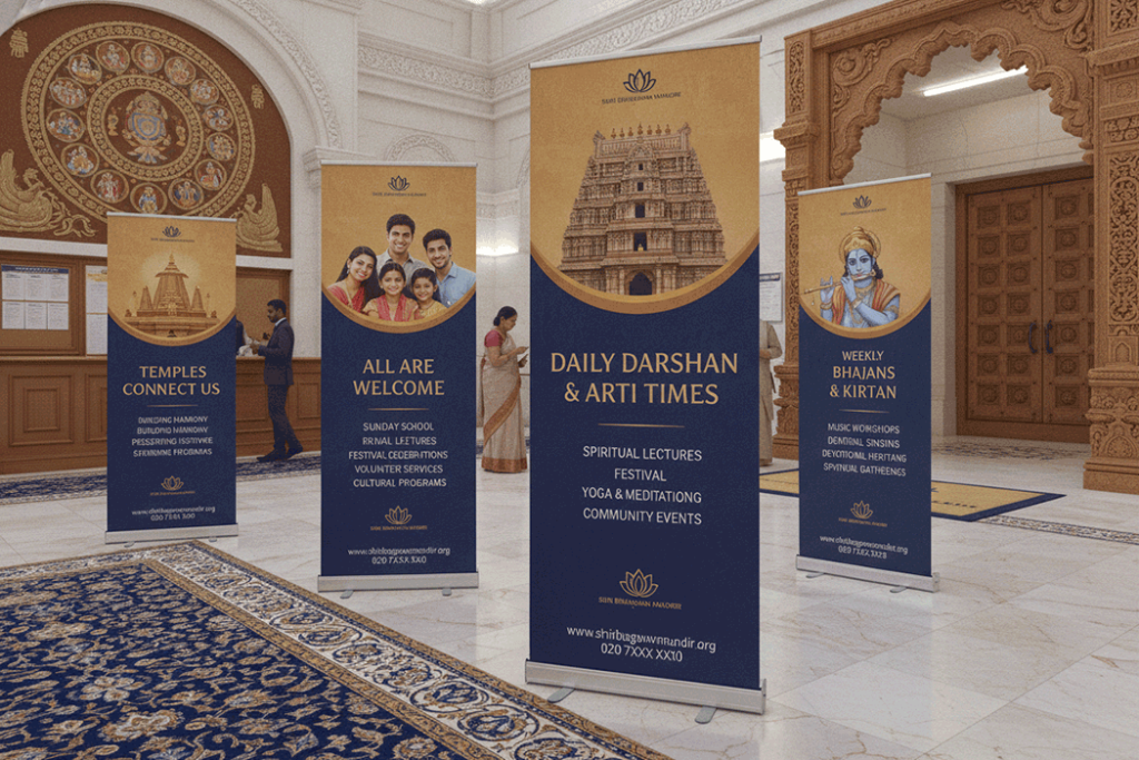 Hindu Temple Indoor Banner Stands