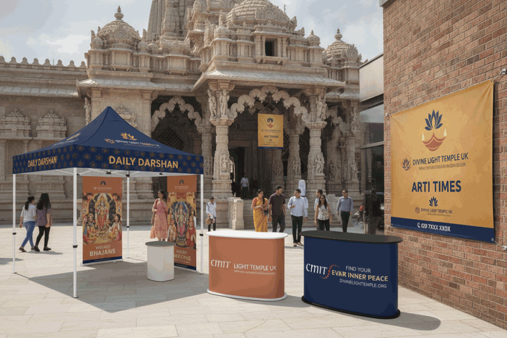 Hindu Temple Outdoor Banner Stands