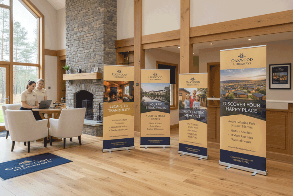Holiday Lodge Indoor Banner Stands