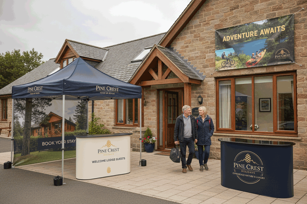 Holiday Lodge Outdoor Banner Stands