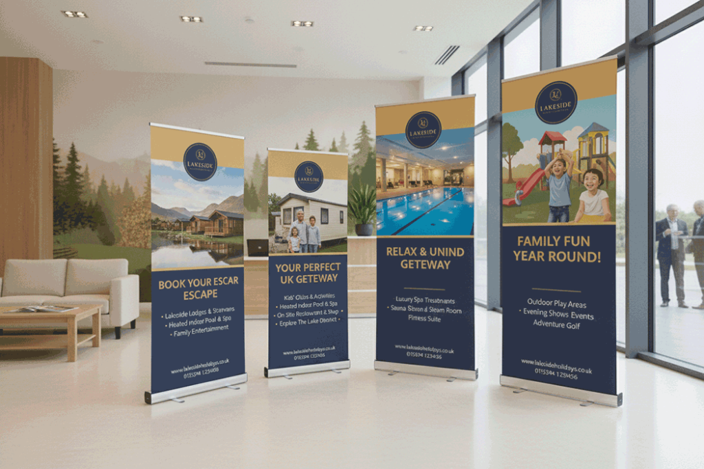 Holiday Park Indoor Banner Stands