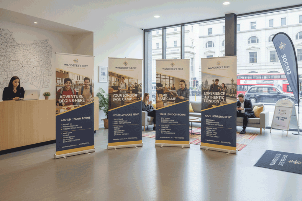 Hostel Indoor Banner Stands