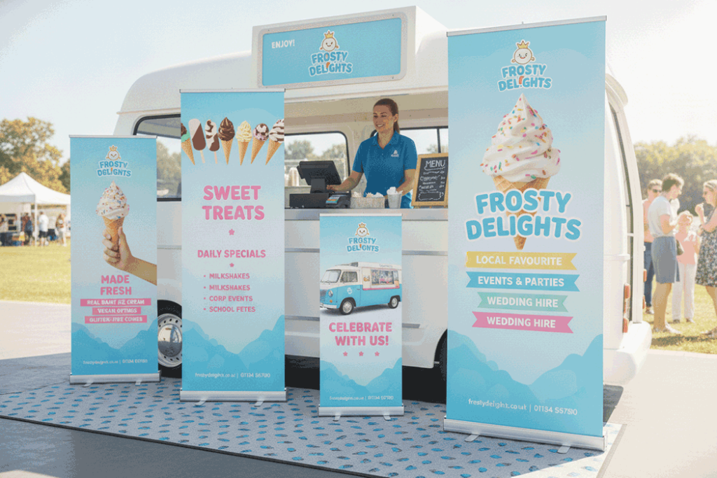 Ice Cream Van Indoor Banner Stands