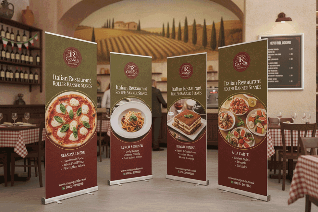 Italian Restaurant Indoor Banner Stands