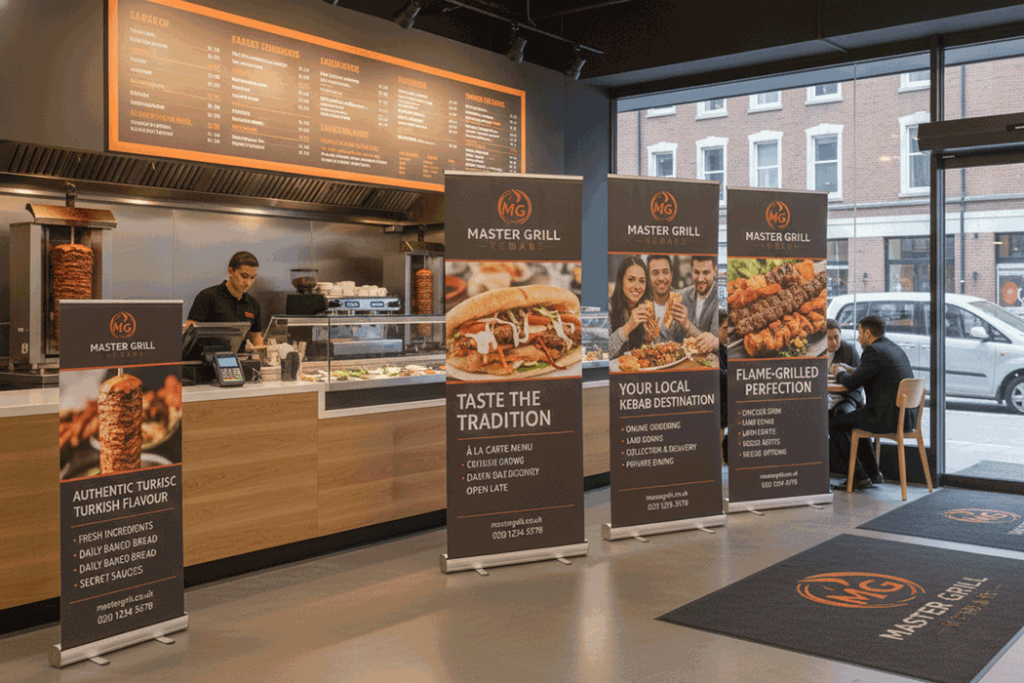 Kebab Restaurant Indoor Banner Stands